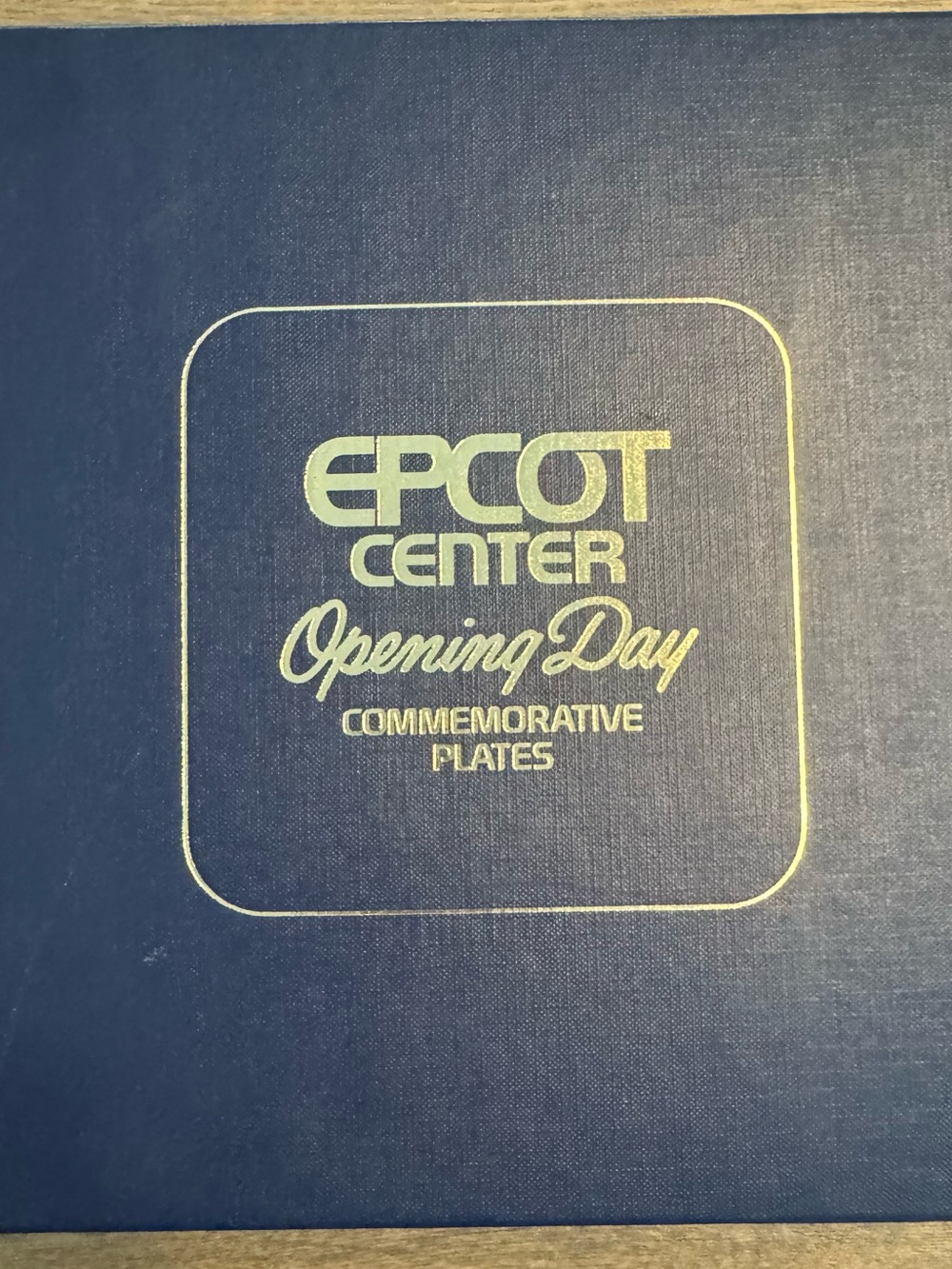 Disney EPCOT Center Opening Day Commemorative Plates - Blue and Gold
